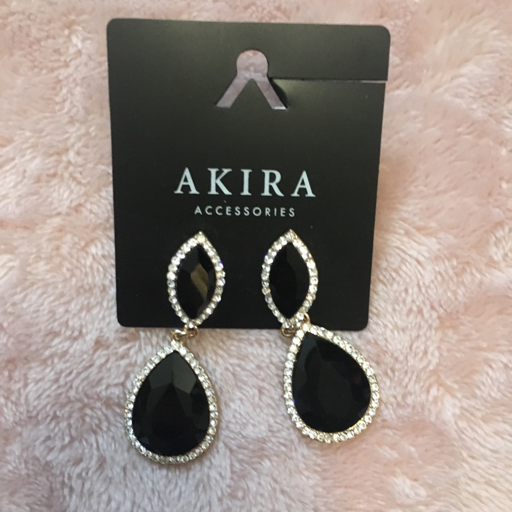 Black crystal earrings